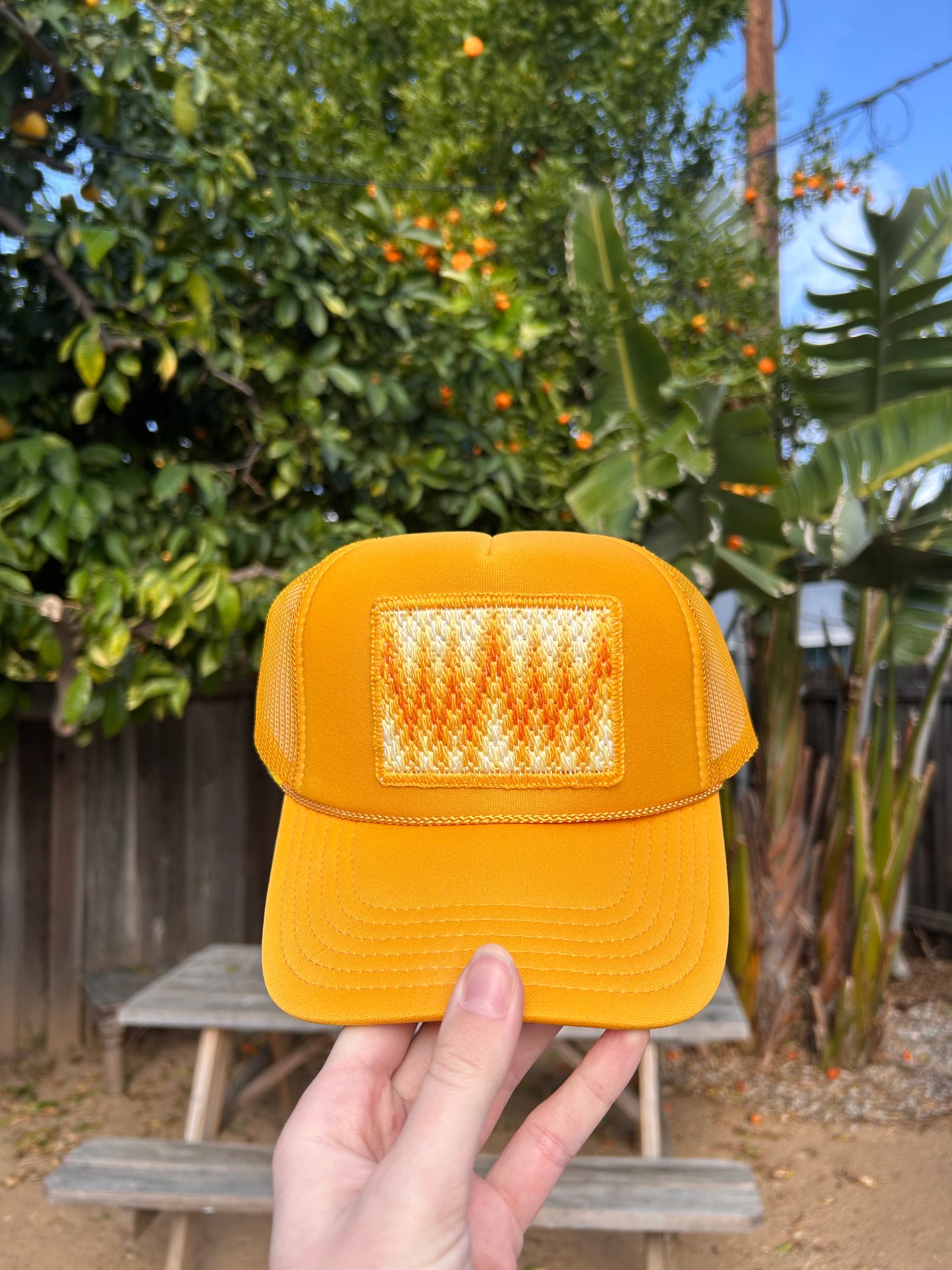 Yellow Psychedelic Zig Zags on Yellow