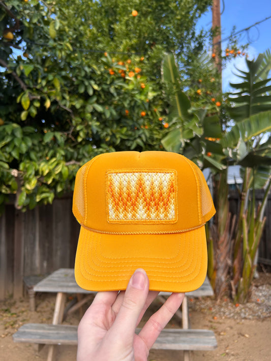 Yellow Psychedelic Zig Zags on Yellow