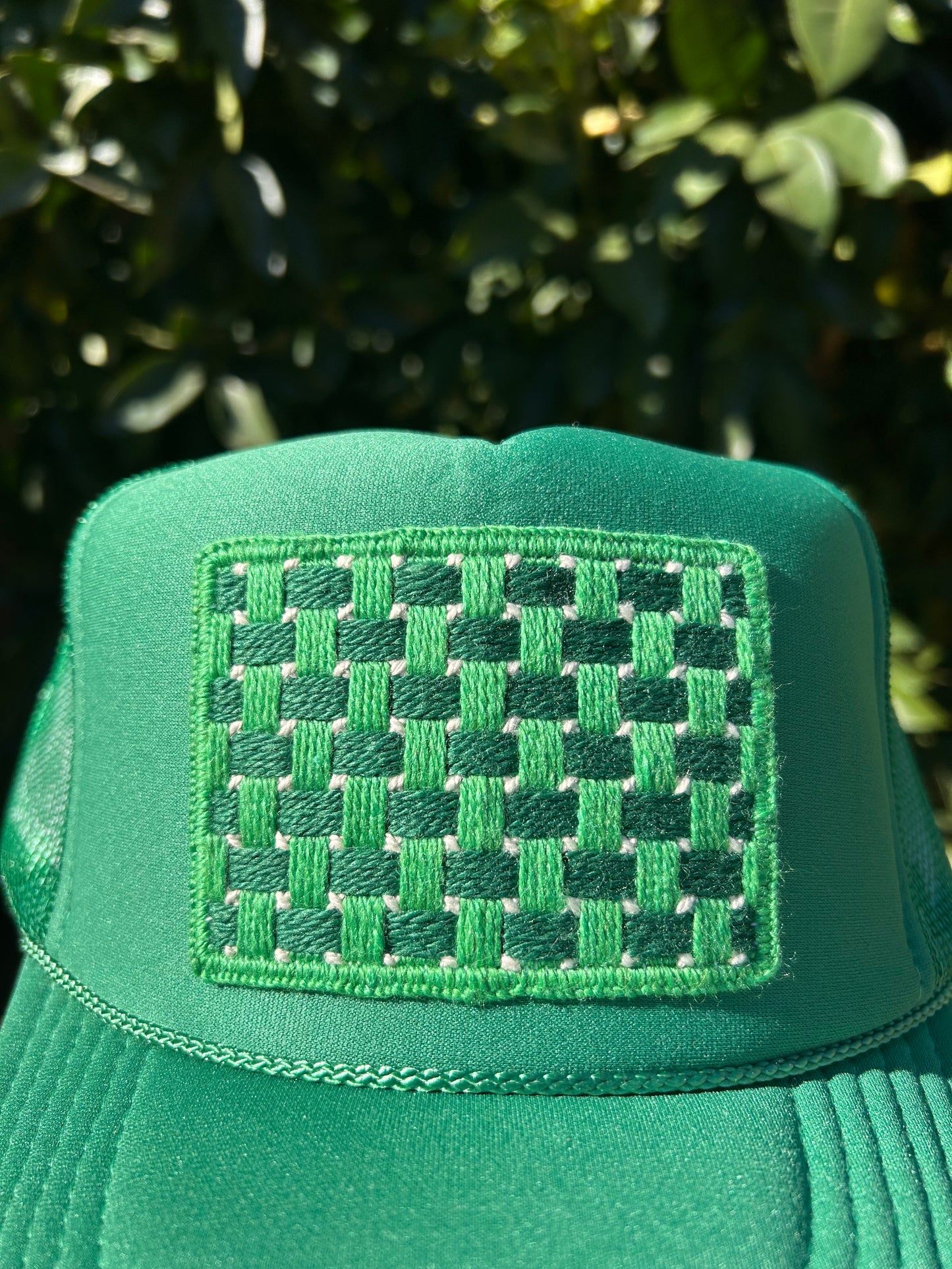 Woven Ribbons on Green