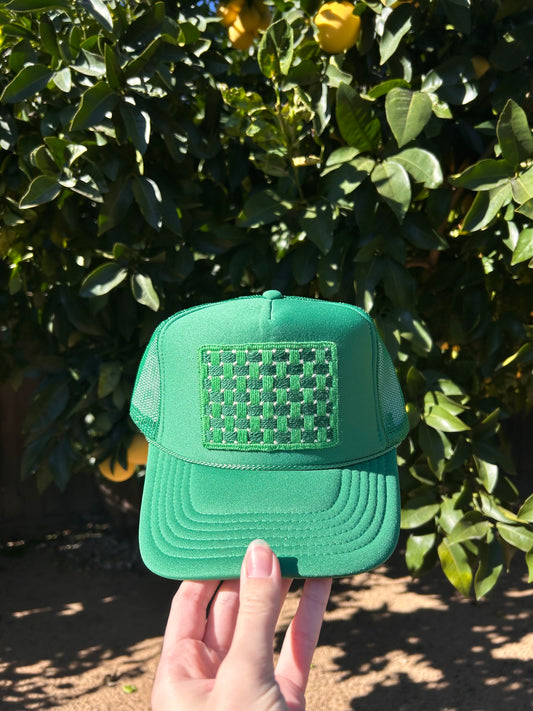 Woven Ribbons on Green